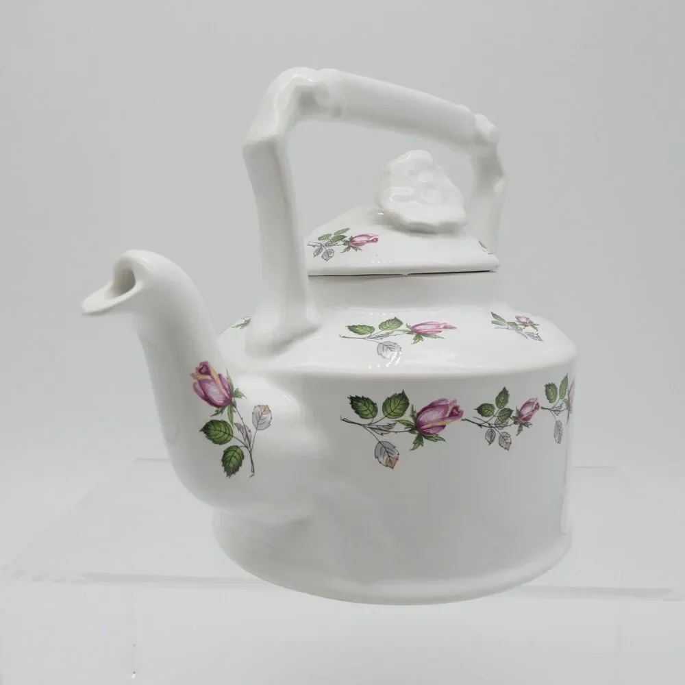 Vintage Arthur Wood England #6345 Floral Teapot by Ornamental Lid Tall Handle